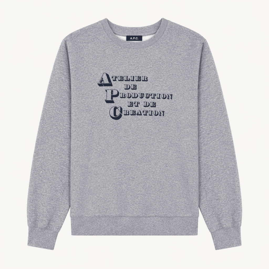 L A.P.C 아페쎄 레터링 맨투맨 착용컷