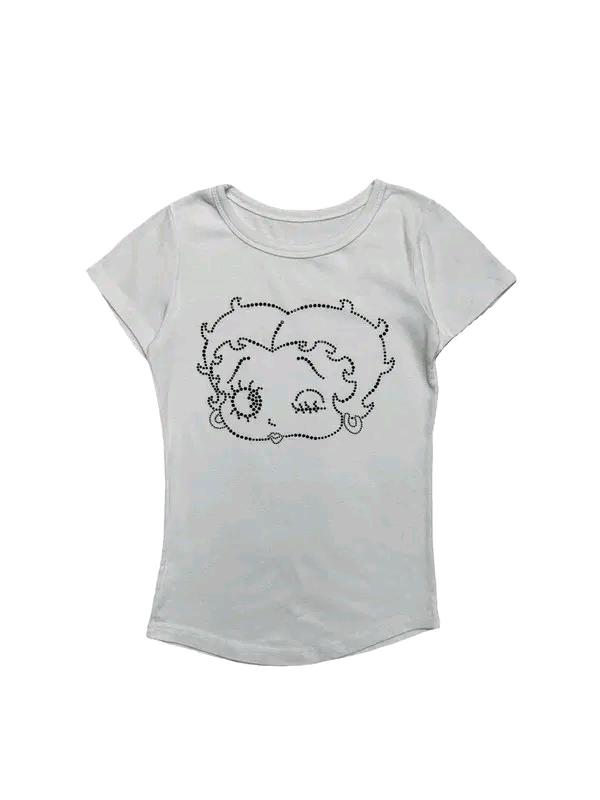 Betty Boop 빈티지 반팔티 화이트 OS 2