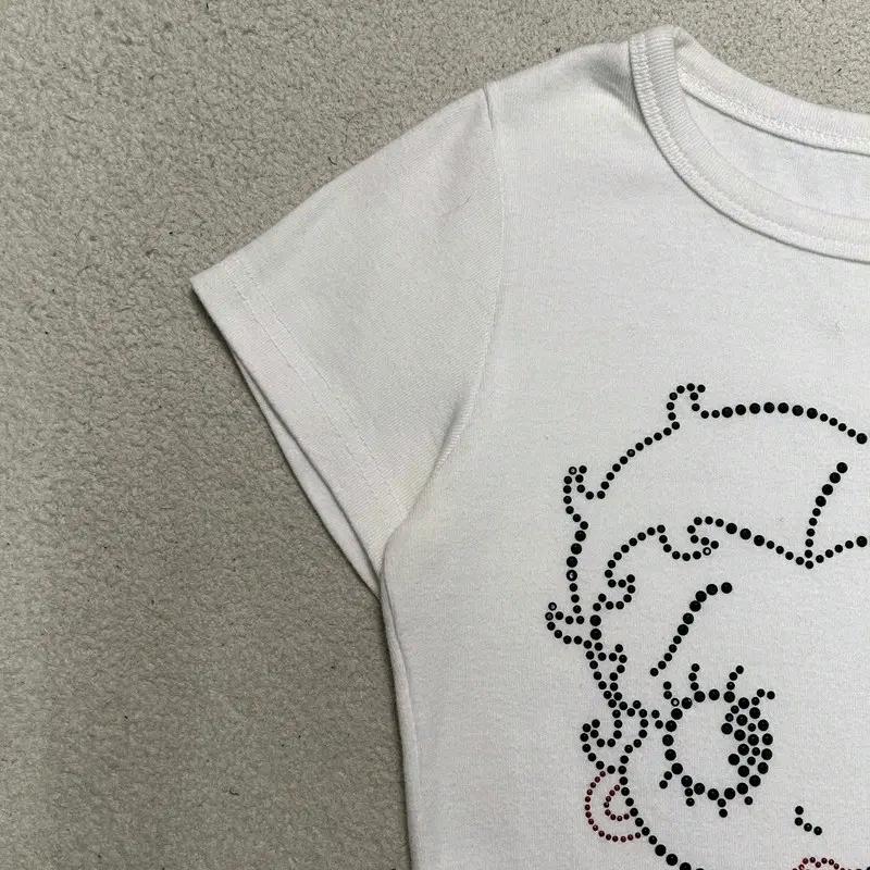Betty Boop 빈티지 반팔티 화이트 OS 3