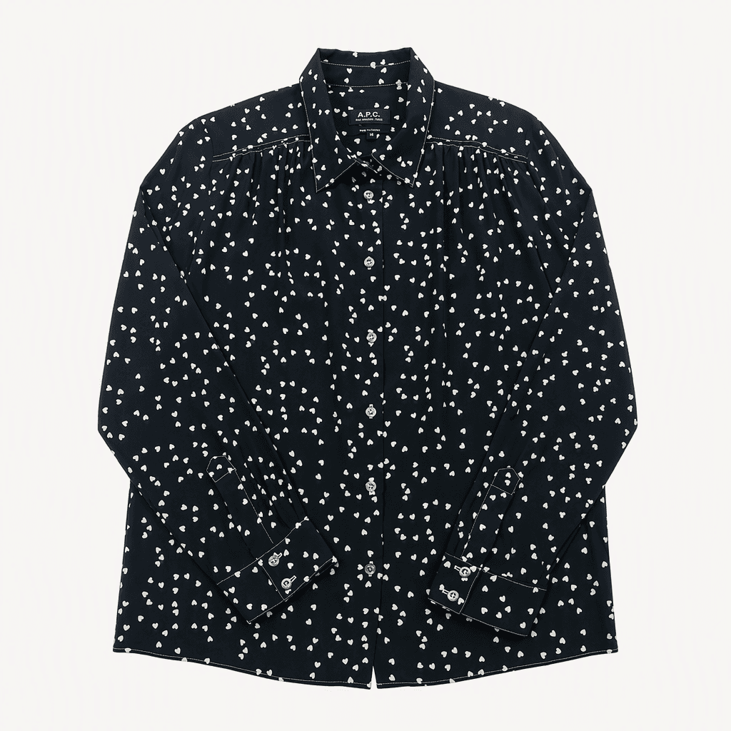 A.P.C. 아페쎄 하트 패턴 실크 셔츠