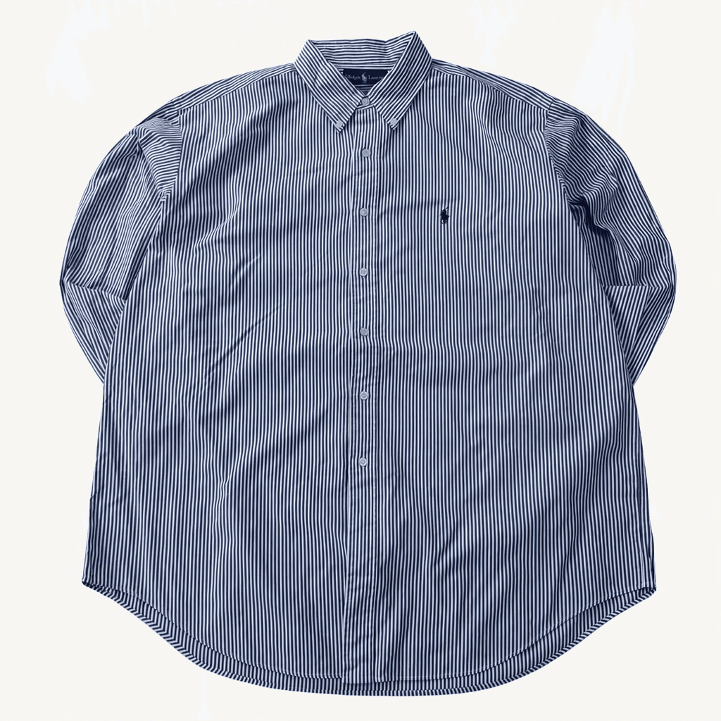 CA938 2XL 폴로 빅사이즈 90s 홍콩판 블루 스트라이프 셔츠 남방