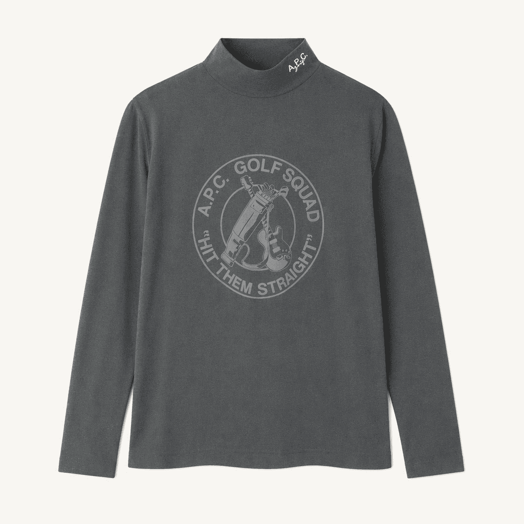 A.P.C. 아페쎄 골프 스쿼드 로고 긴팔 티셔츠 차콜