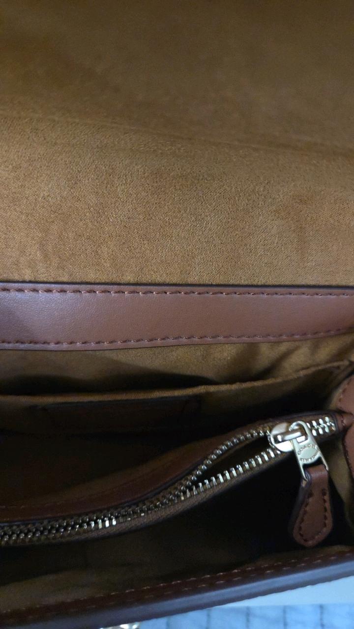 코치 가죽 탑 핸들 숄더백 아이보리 8
