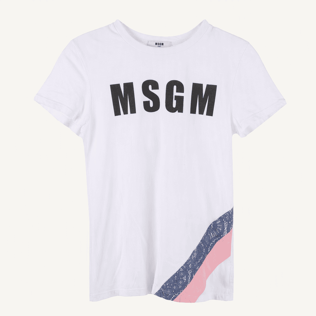 MSGM 엠에스지엠 코튼 반팔 티셔츠 키즈 여 (F) (F04768)