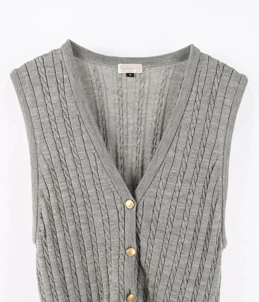 BURBERRY 버버리 울 100% 니트 베스트 여 (F) (C02388) 3
