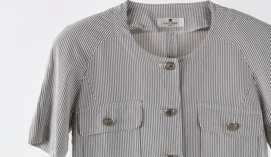 COURREGES 꾸레쥬 레이온 코튼 반팔 자켓 여성 (M) (618870) 3