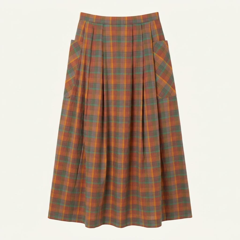 BURBERRY 버버리 코튼 100% 롱 스커트 여 (21) (E14227) 착용컷