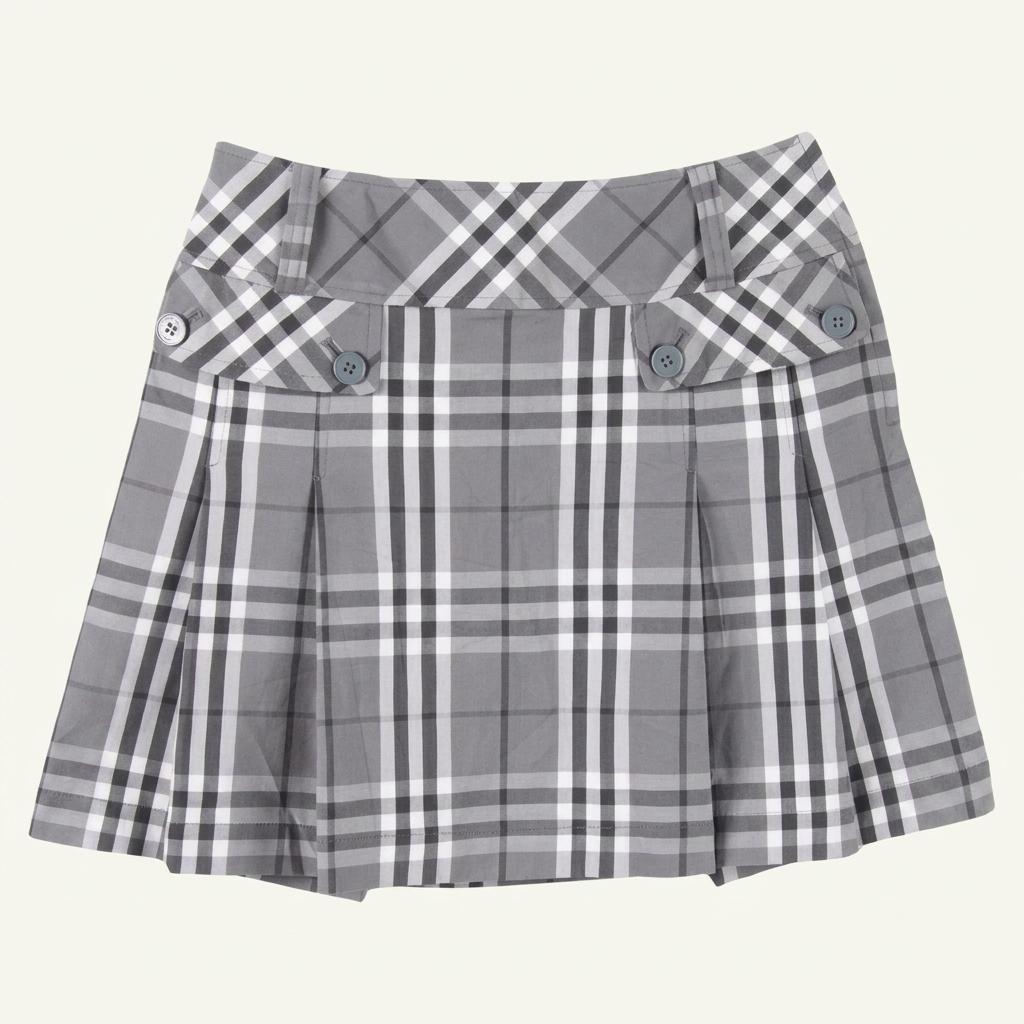 BURBERRY 버버리 코튼 폴리에스터 미니 스커트 여 (24) (D11361)
