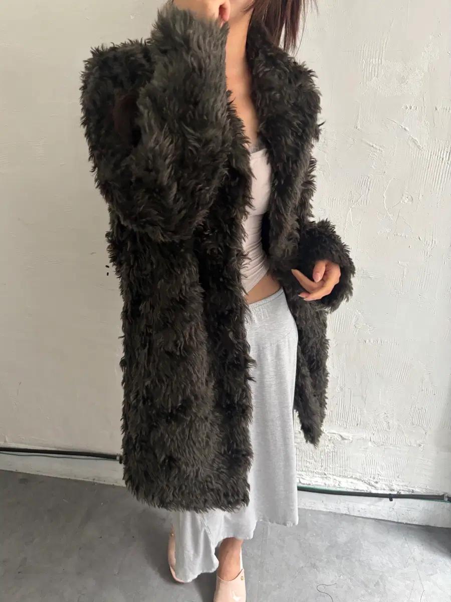 Max Mara 막스마라 카키 퍼 롱 코트 3