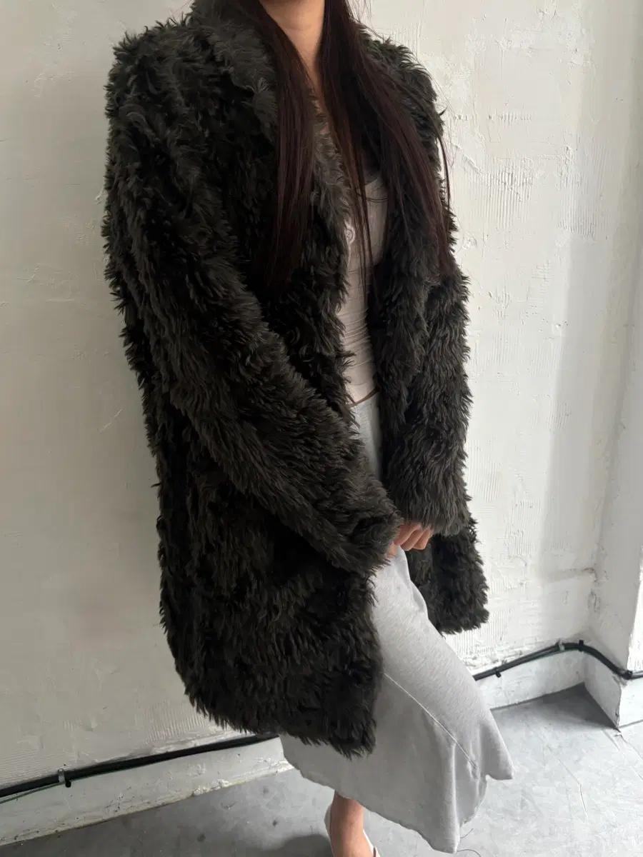 Max Mara 막스마라 카키 퍼 롱 코트 4