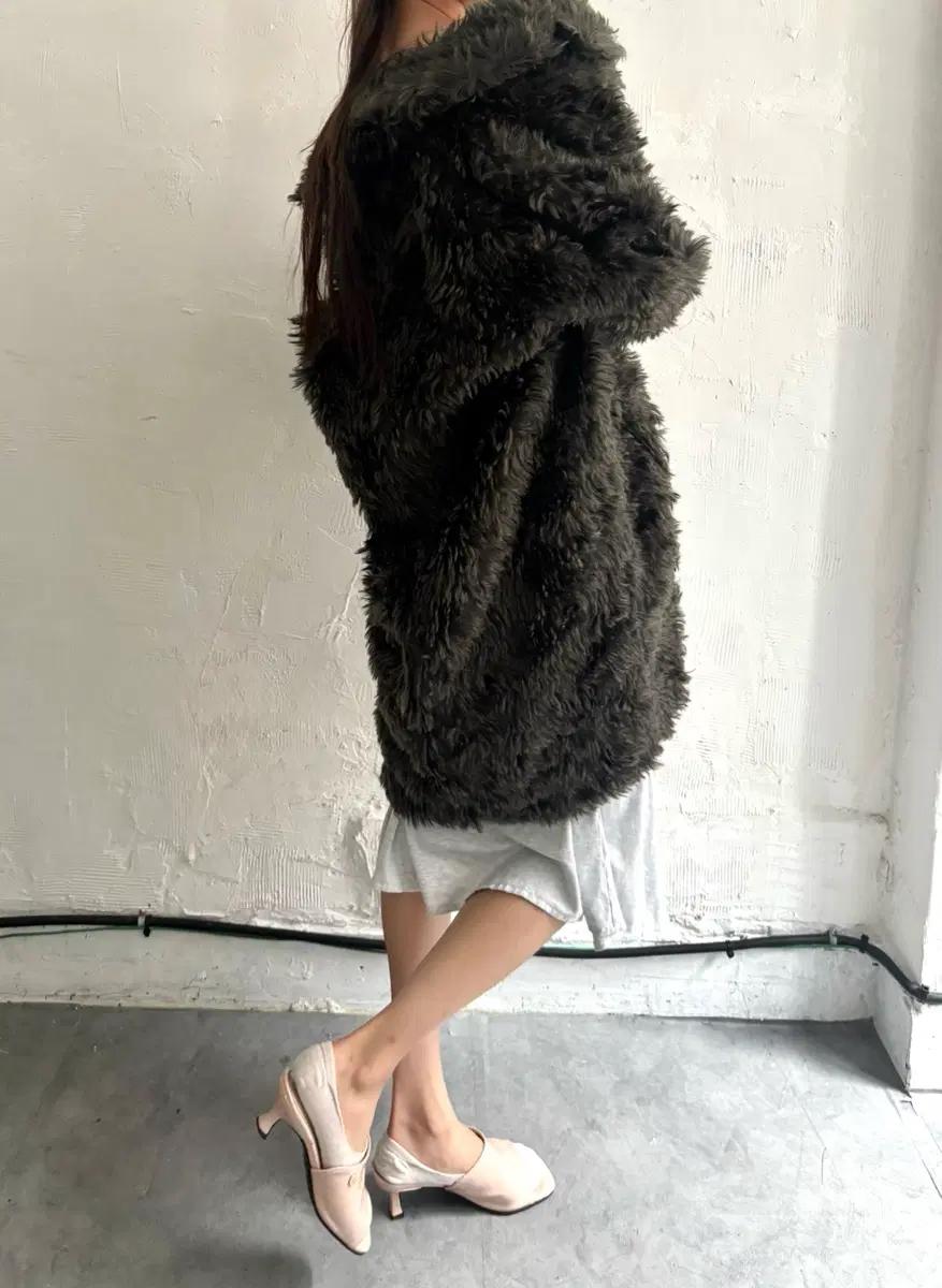 Max Mara 막스마라 카키 퍼 롱 코트 5