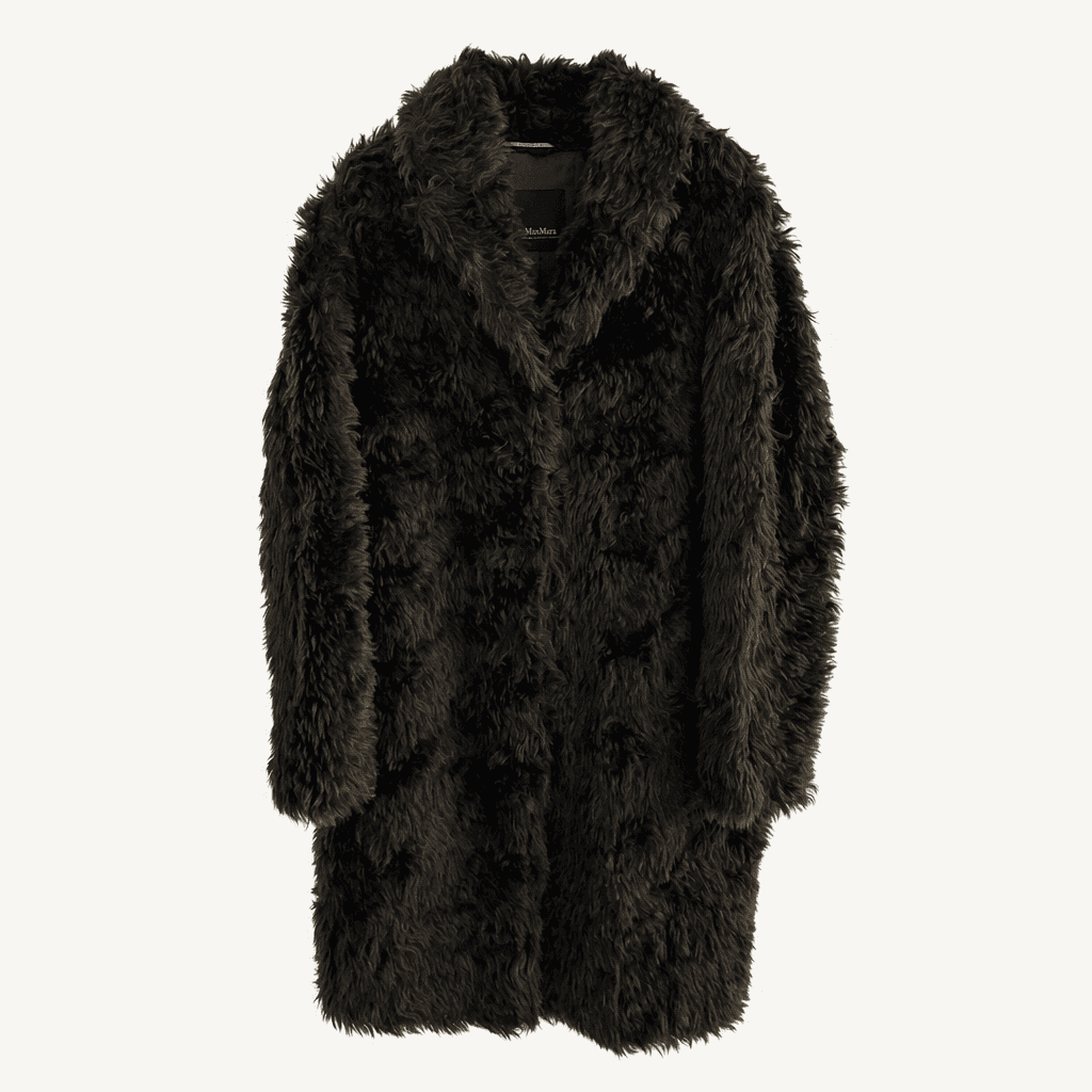 Max Mara 막스마라 카키 퍼 롱 코트 착용컷