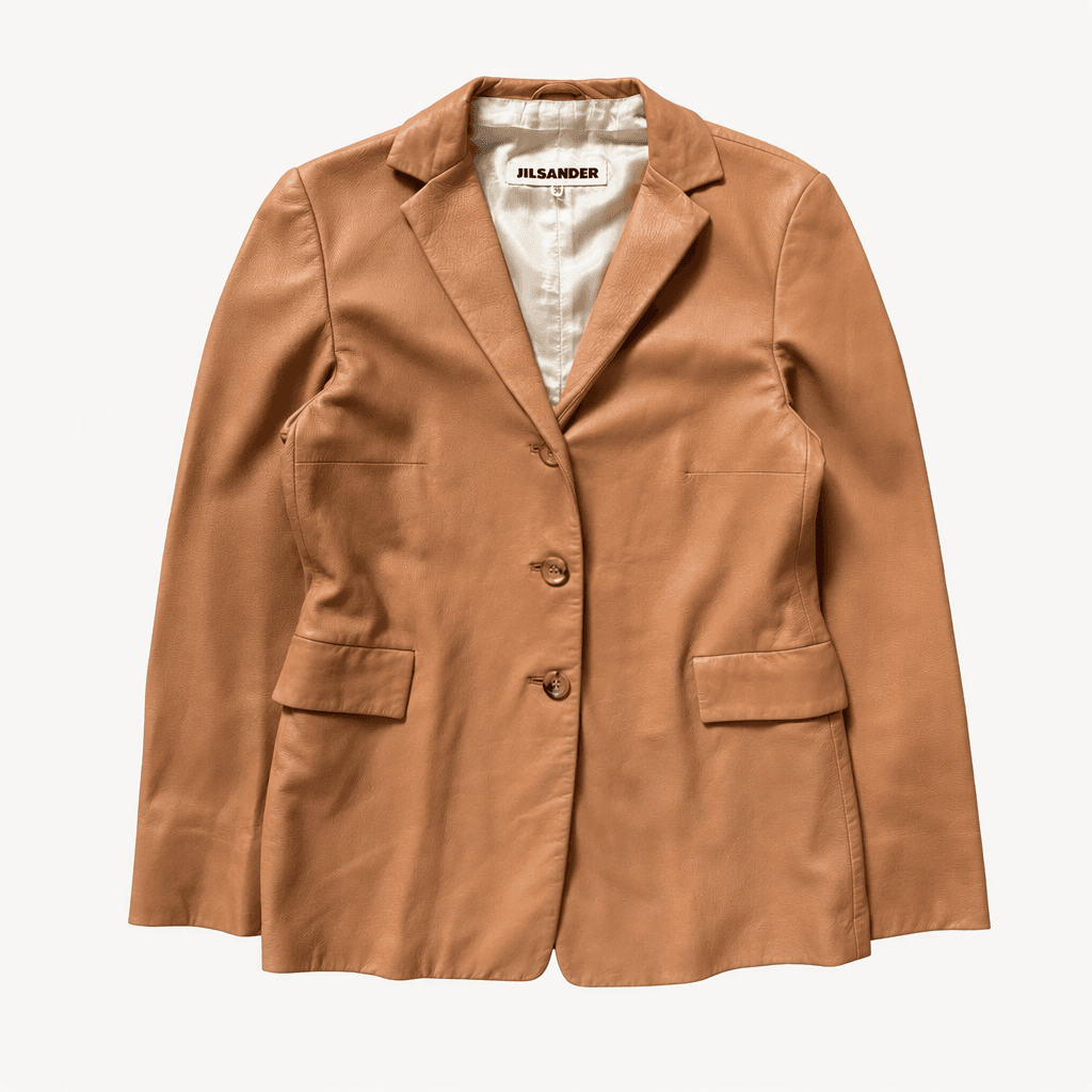 Jil Sander 질샌더 카멜 레더 블레이저 자켓