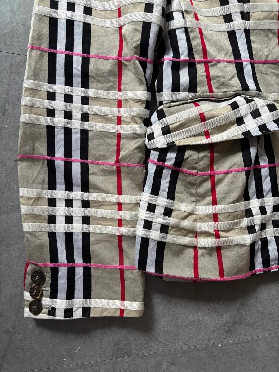 Burberry 버버리 핑크 라인 체크 원버튼 블레이저 자켓 9