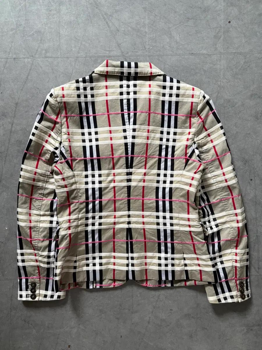 Burberry 버버리 핑크 라인 체크 원버튼 블레이저 자켓 10