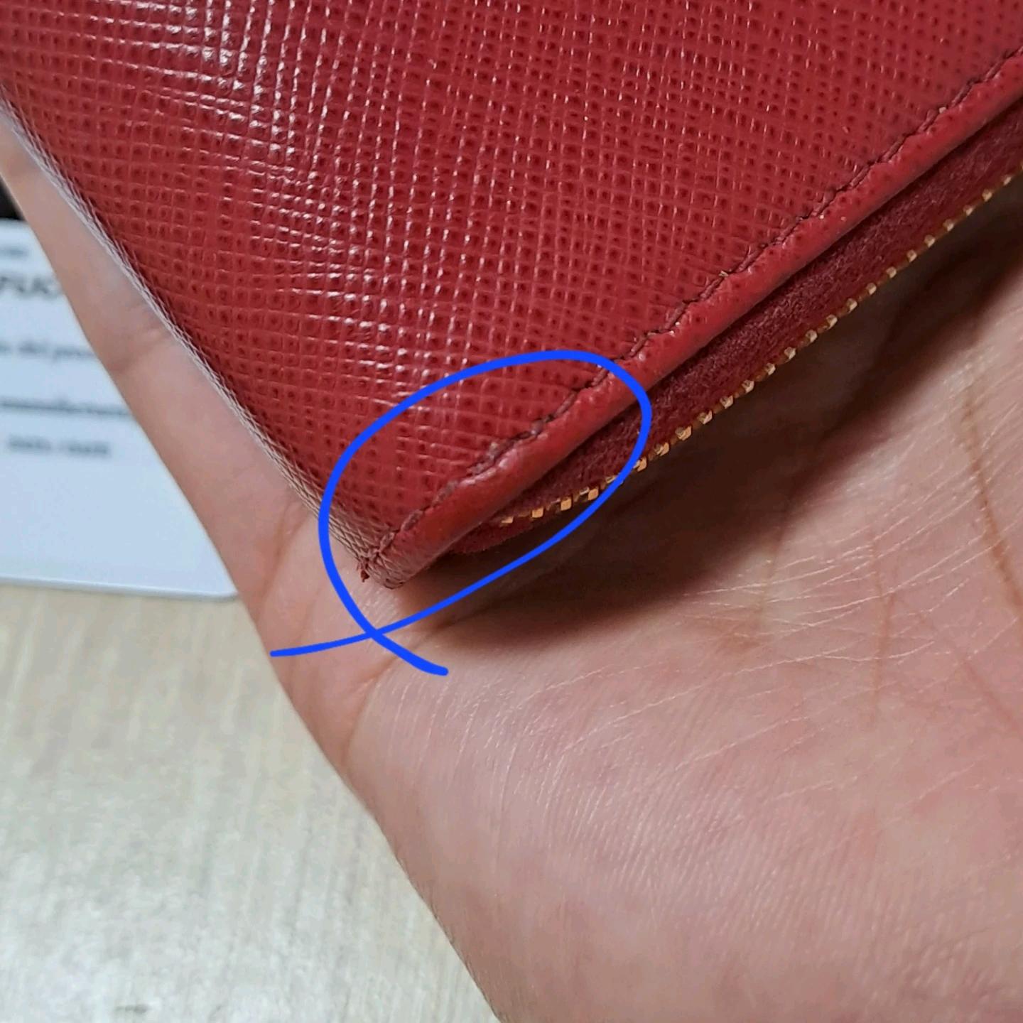 [100%/정품] 프라다 사피아노 메탈 컴팩트 지퍼 반지갑 레드, 프라다지갑,프라다반지갑 11