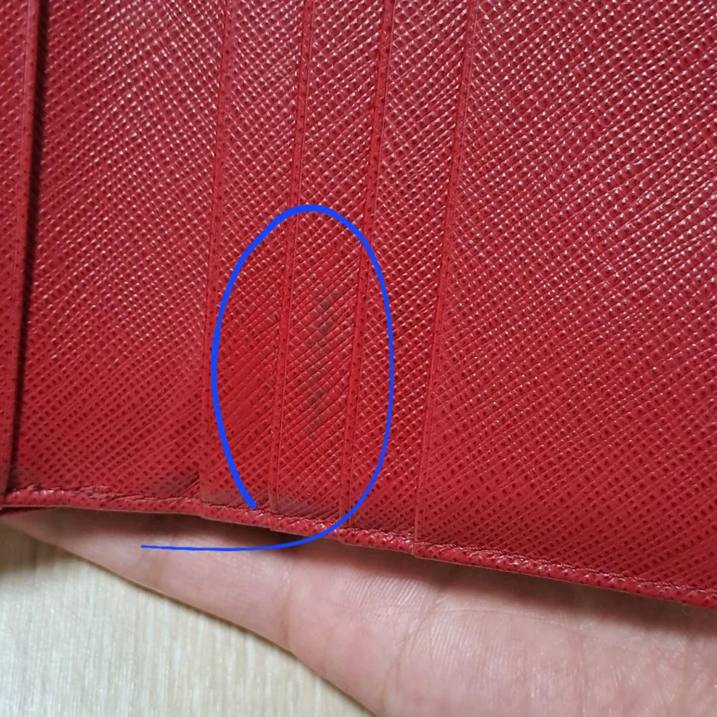 [100%/정품] 프라다 사피아노 메탈 컴팩트 지퍼 반지갑 레드, 프라다지갑,프라다반지갑 7