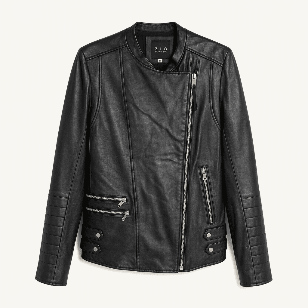 지오송지오 천연 양가죽 라이더 자켓 블랙