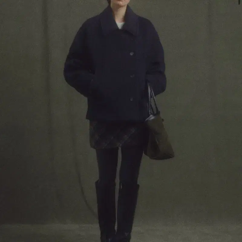 망고매니플리즈 하프 코트 네이비 3