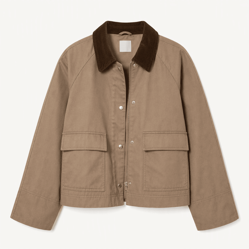 H&M 에이치엔엠 코듀로이 칼라 자켓 베이지 착용컷