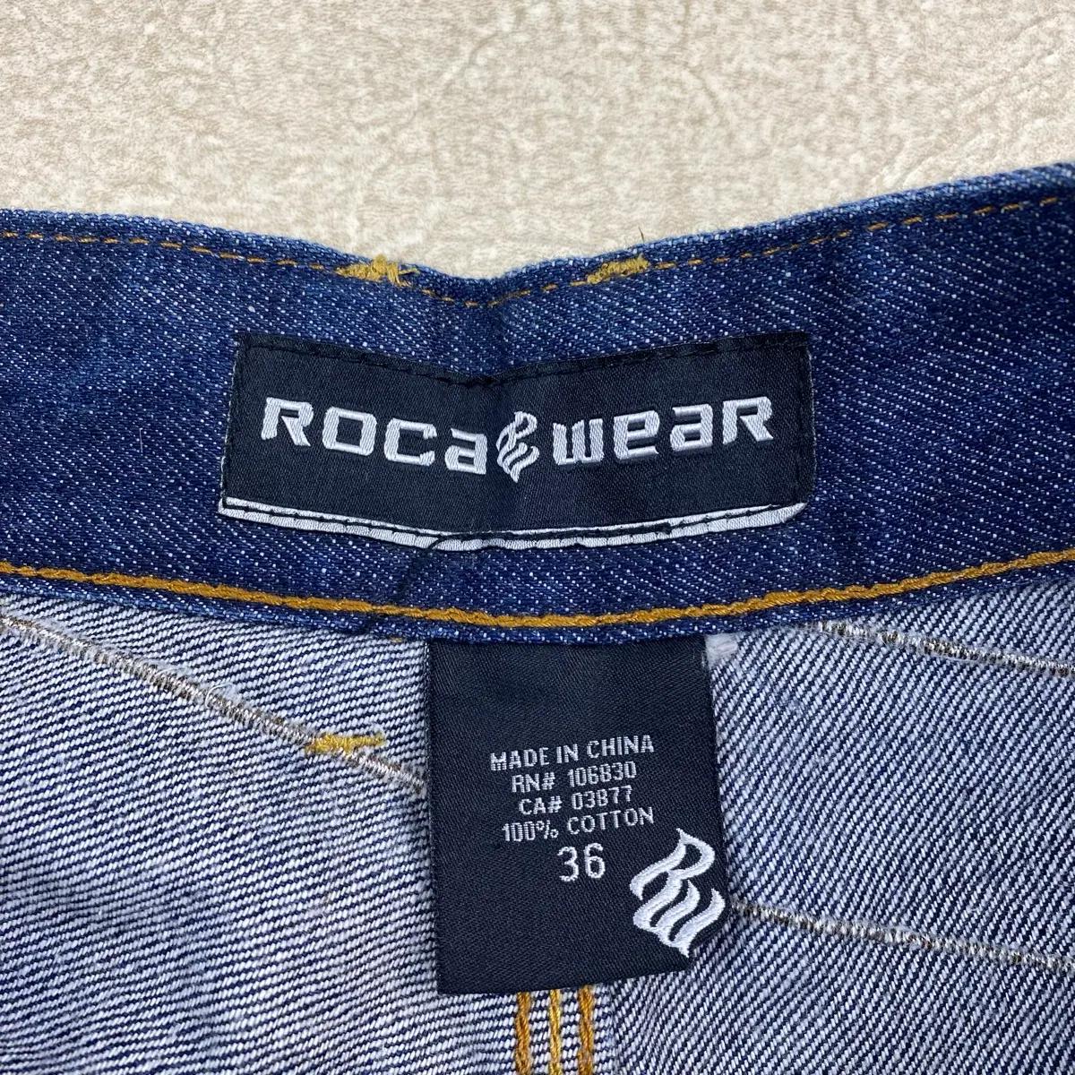로카웨어 빈티지 풀 자수 힙합 데님 하프 팬츠 (36) 9