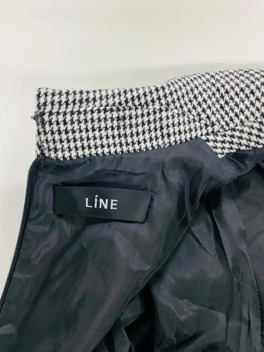 라인 LINE 체크 모던 벨트 원피스 S 10