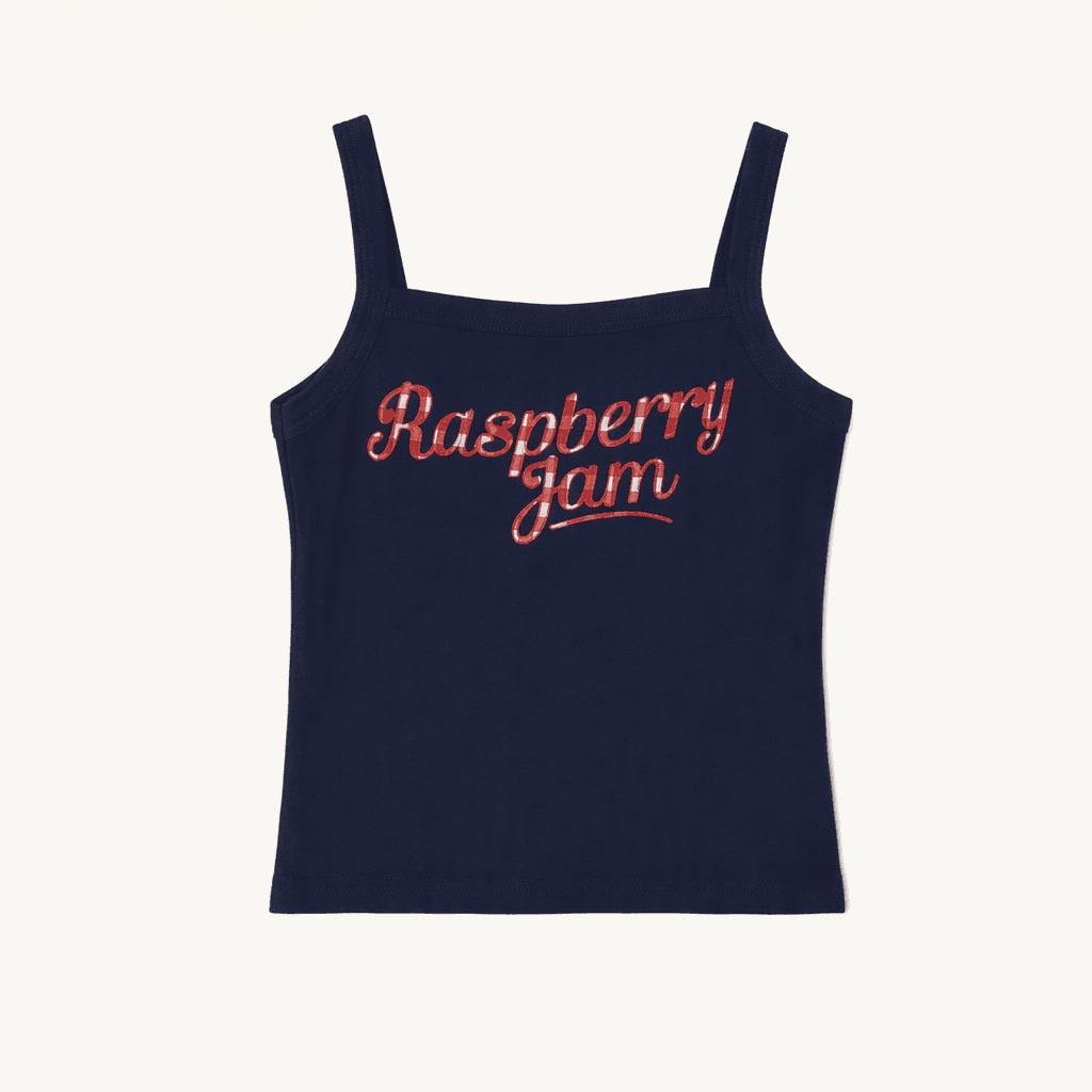 론론 GINGHAM RASPBERRY JAM GOLGI SLEEVELESS NAVY