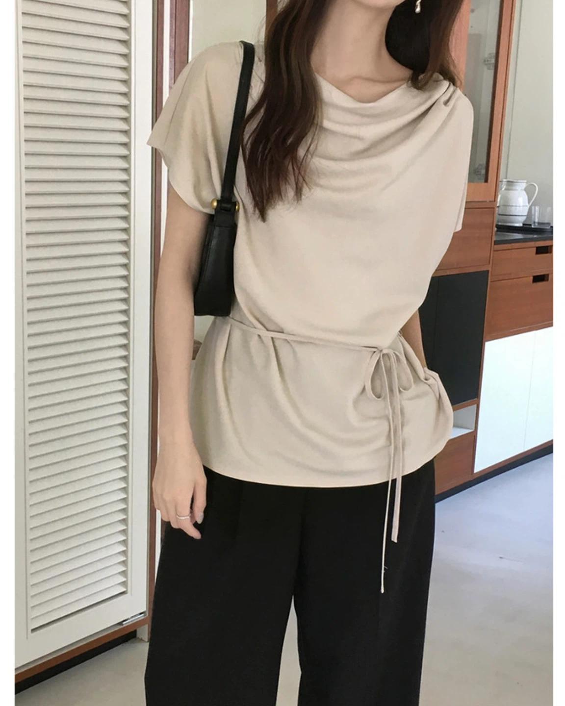 메리어라운드 베이지 드레이프 블라우스 7