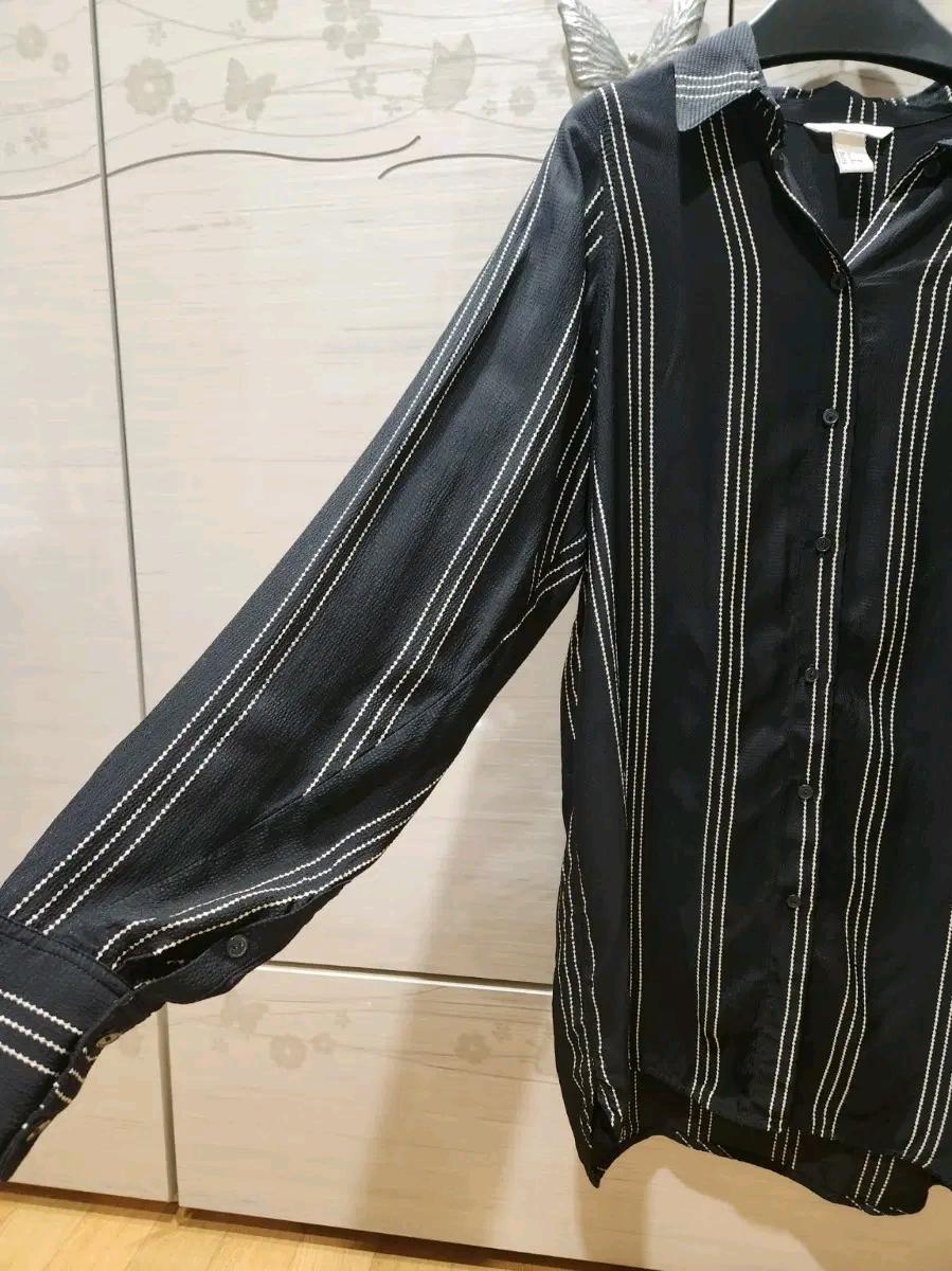 H&M 블랙 스트라이프 셔츠 xs사이즈 4