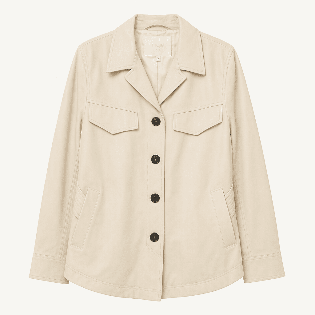 19s M 마쥬 아이보리 양가죽100 자켓 C914