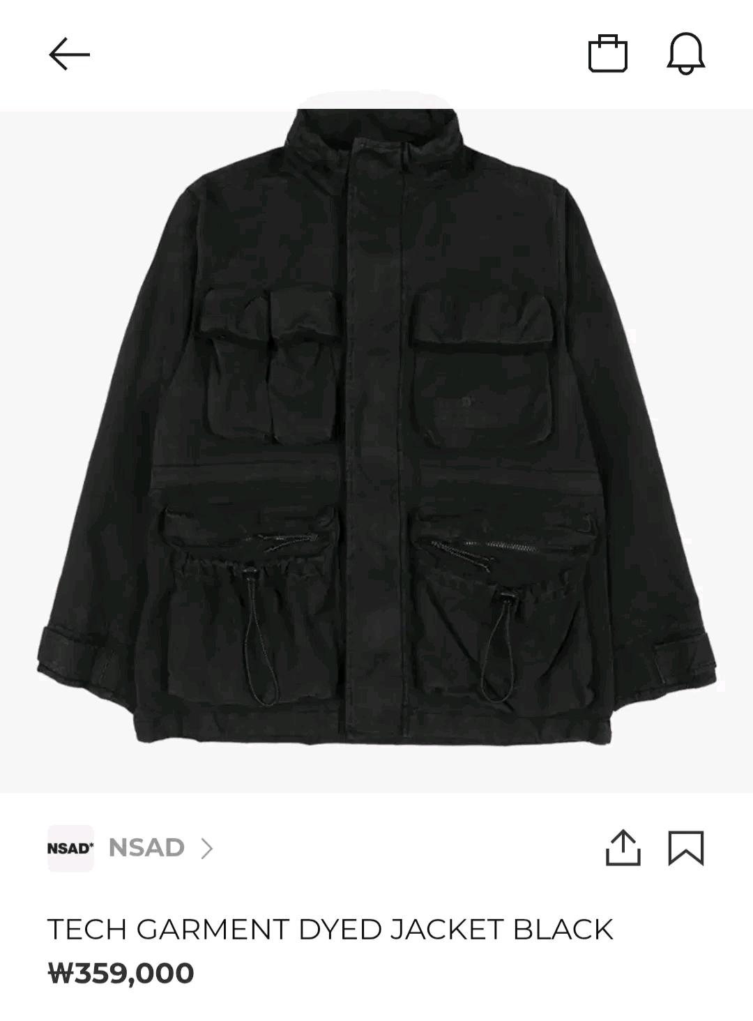 NSAD 남성 블랙 테크가먼트다잉자켓 워크자켓  12
