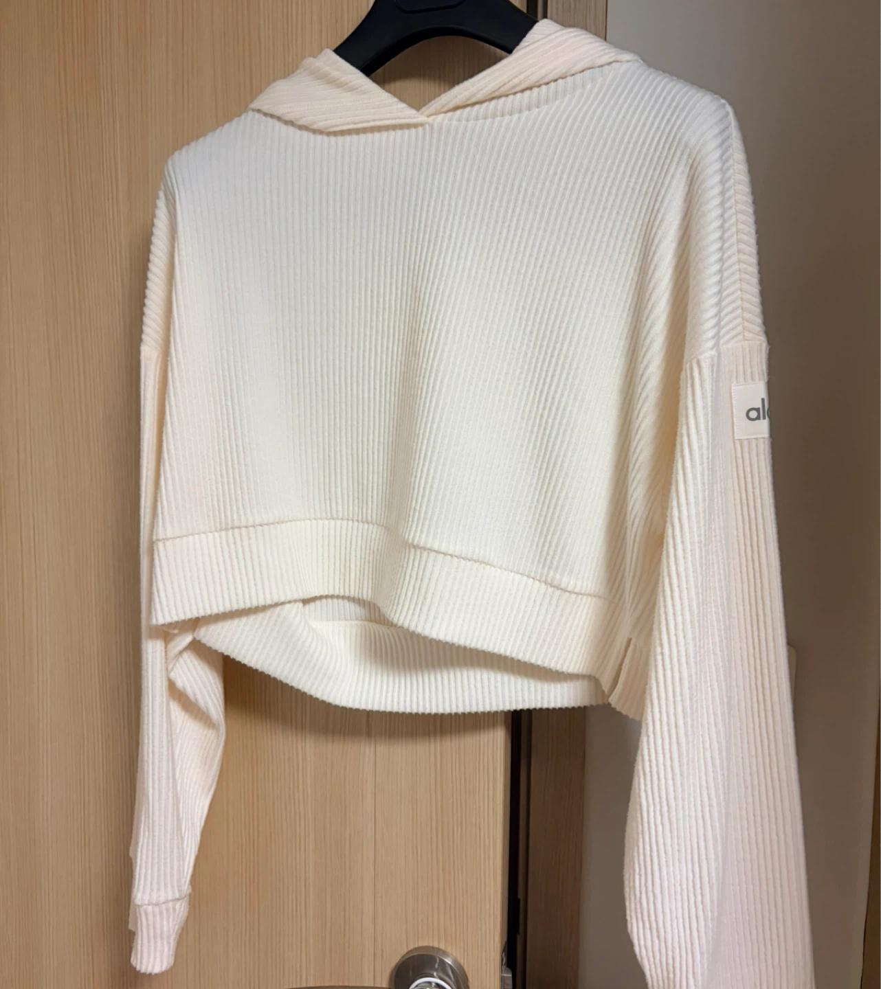 Alo 알로 Muse hoodie S 화이트 크롭 후드티 2