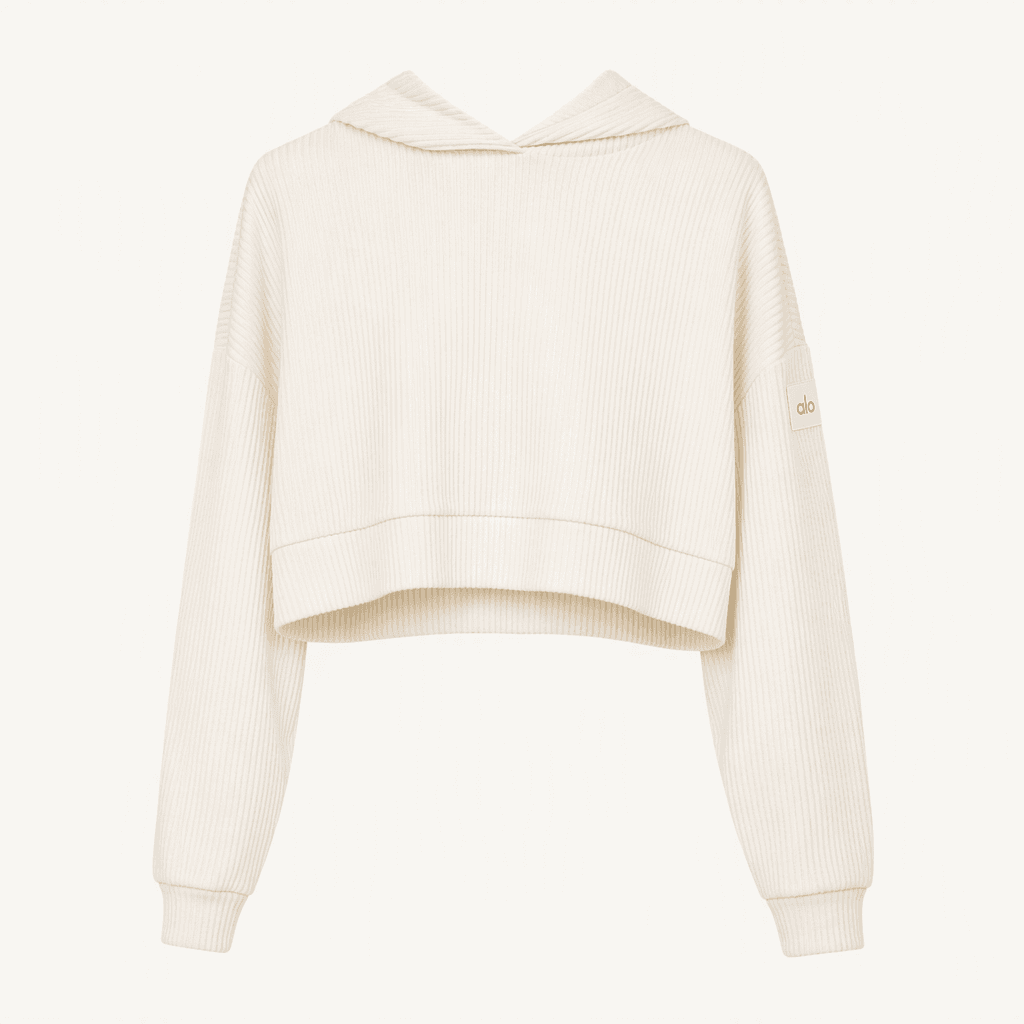 Alo 알로 Muse hoodie S 화이트 크롭 후드티 착용컷