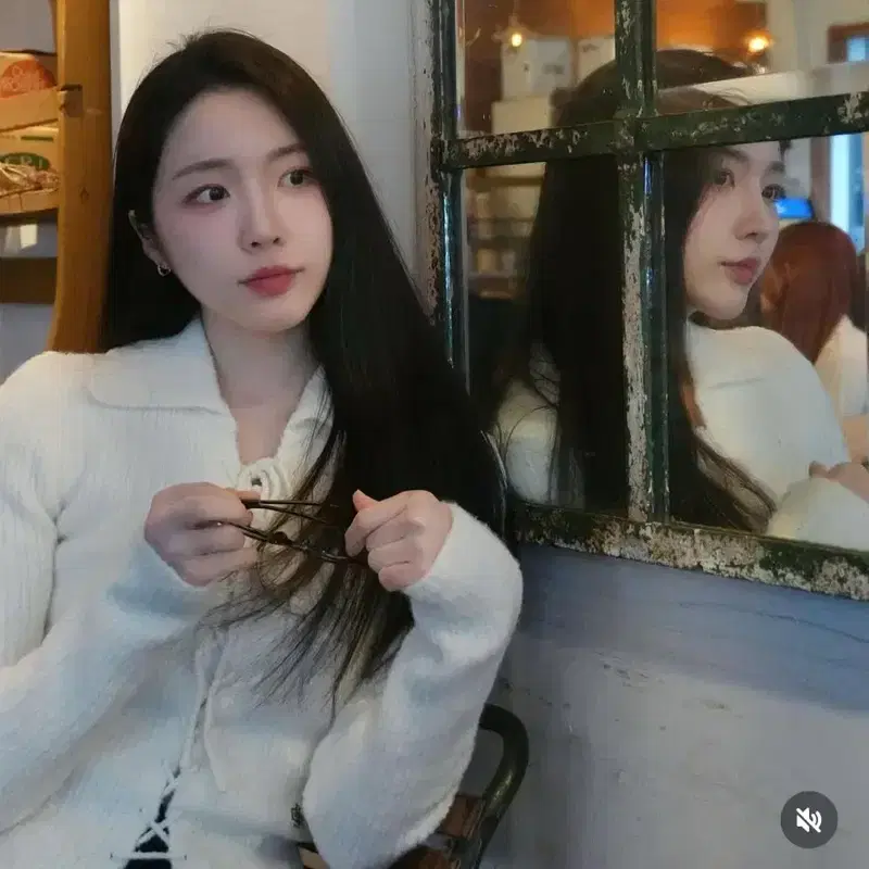 시티브리즈 레이스업 카라 니트 아이보리 2