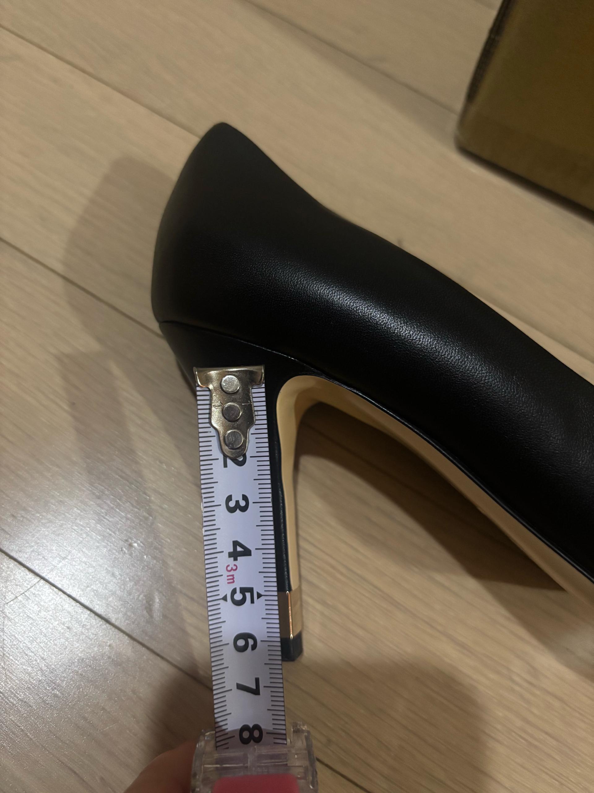 샤넬 가죽 캡토 하이힐 펌프스 블랙 37 16