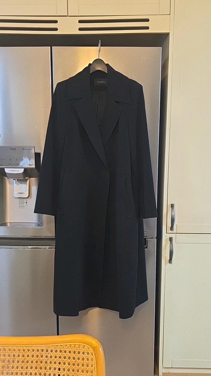 발렌시아 롱 싱글 코트 블랙 3