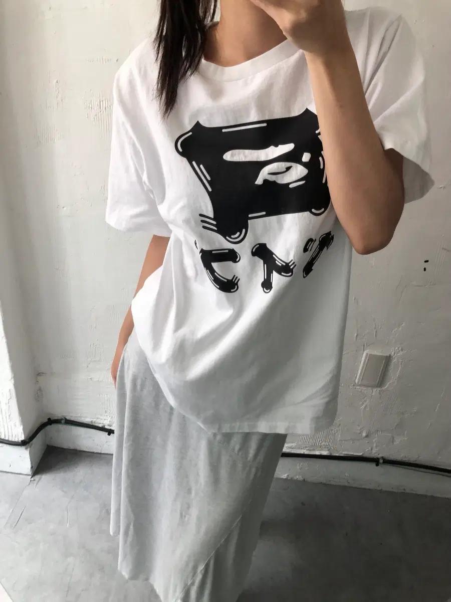 Bape 베이프 재패니즈 브러쉬로고 화이트컬러 코튼 티셔츠 2