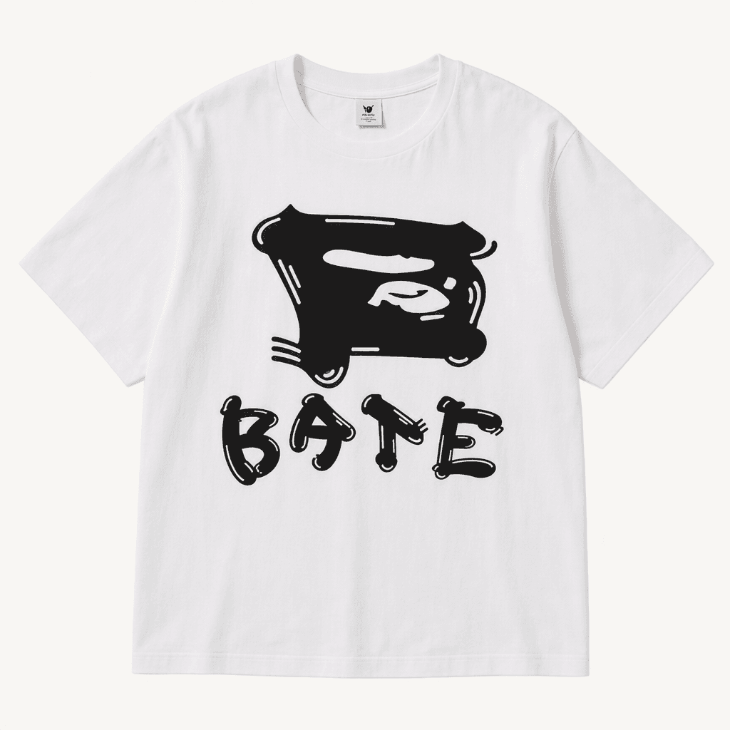 Bape 베이프 재패니즈 브러쉬로고 화이트컬러 코튼 티셔츠