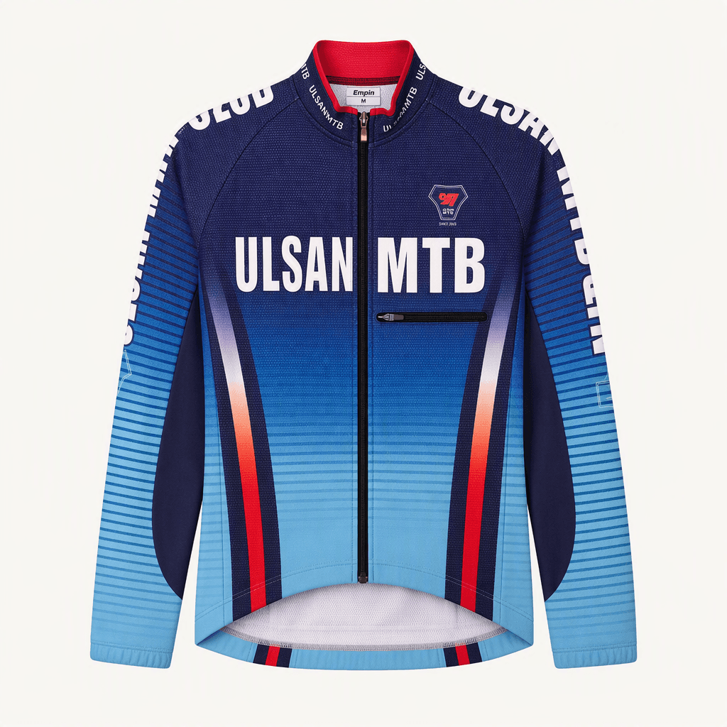 자000106 엠핀 울산 MTB 자전거 긴팔 저지 티셔츠 블루