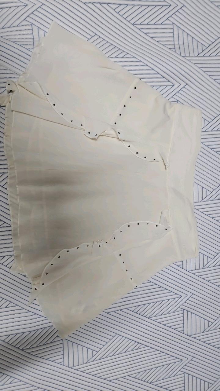 자라 프릴 장식 미니스커트 아이보리 2