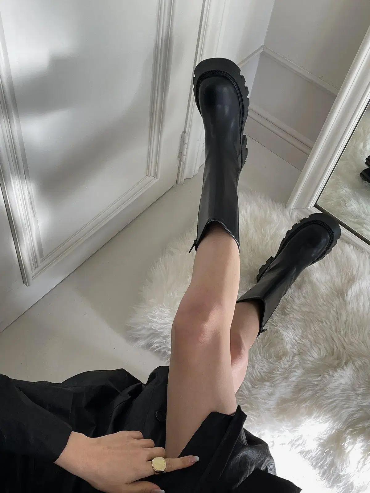 @세일 9414 아이보리 250-통굽 미들부츠 5.5cm 하프부츠-새상품 11