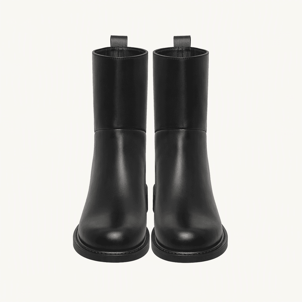@세일 339 블랙 250-큐트 둥근토 4cm 사선 멜팅 숏부츠-새상품