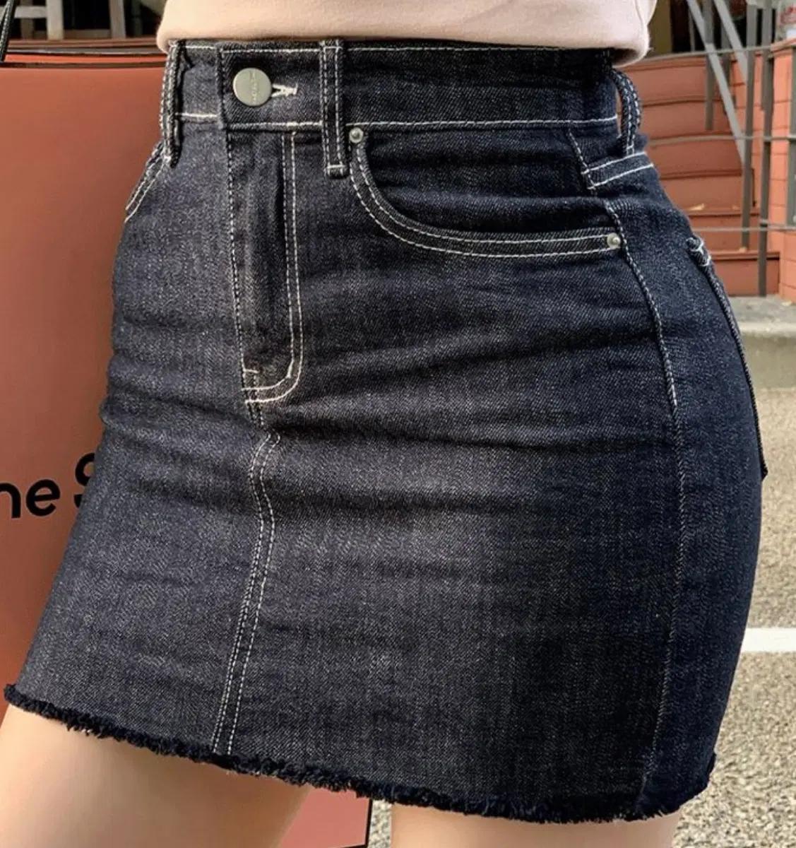 파스텔타임 생지 데님 미니스커트 새상품 3