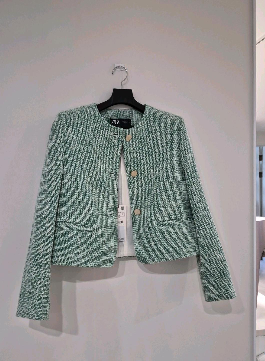 [미착용 택O.새상품/자라 ZARA) 텍스처 트위드 크롭 자켓 2