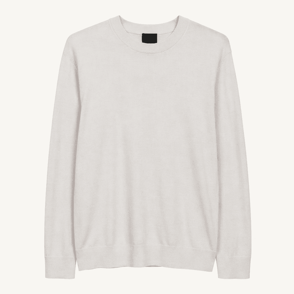 H&M 에이치엔엠 베이직 라운드 니트 남성100 아이보리