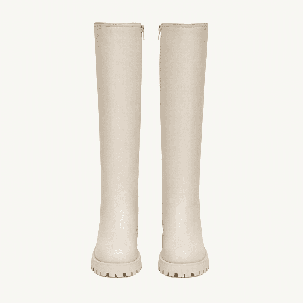 @세일 9403 베이지 250-무광 4cm 롱부츠-새상품 착용컷