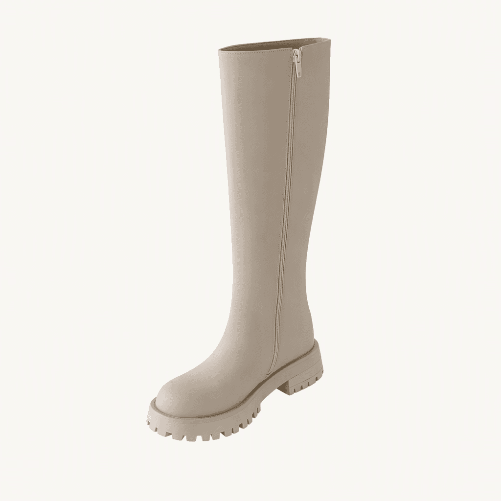 @세일 9403 베이지 230-무광 4cm 롱부츠-새상품 착용컷