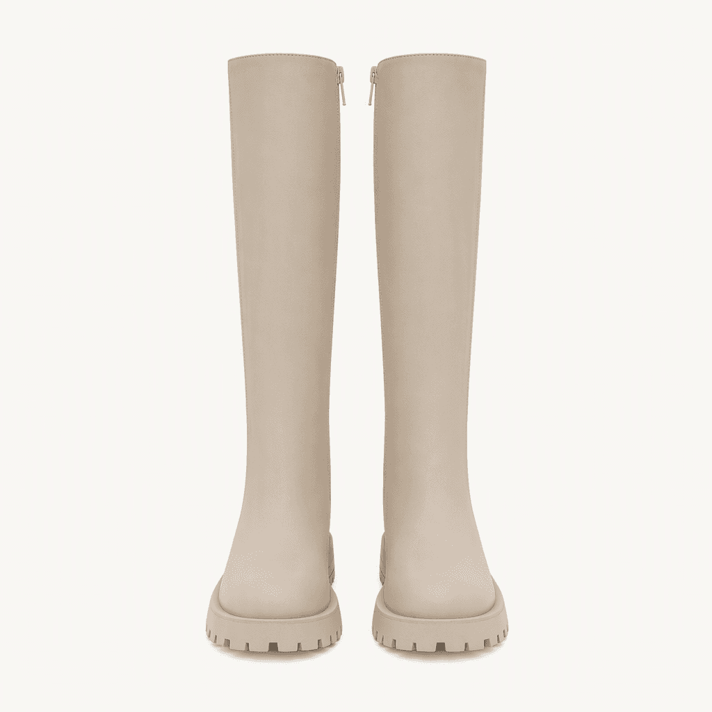 @세일 9403 베이지 225-무광 4cm 롱부츠-새상품 착용컷