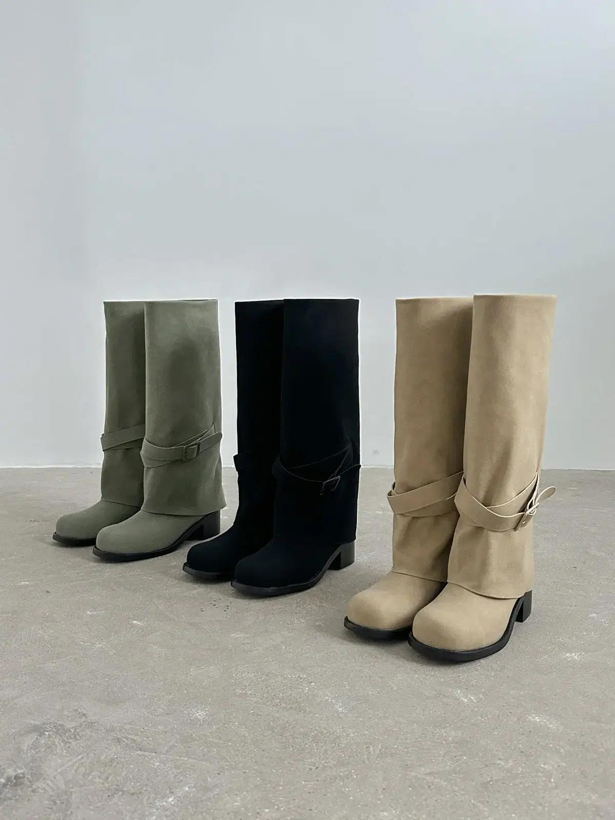 @세일 9452 블랙 235-폴드오버부츠 5.5cm 폴딩부츠-새상품 3
