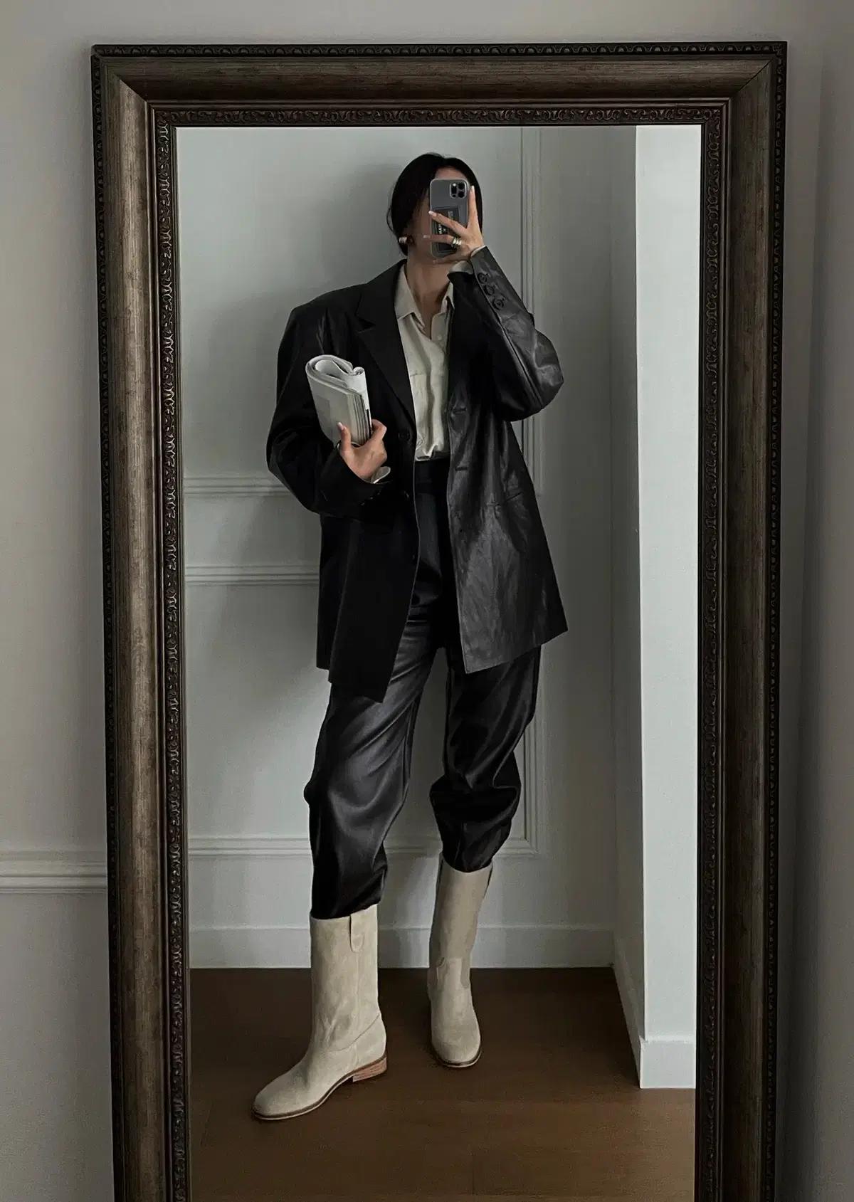 @세일 289 블랙 240-소가죽 3cm 웨스턴 미들부츠-새상품 7